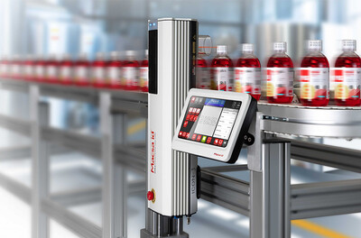 PET bottles marking with Macsa Icon3 laser printer on the production line