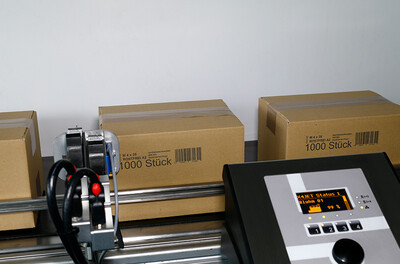 inkjet marking line with boxes