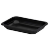 Plastkarp mikrolaineahjus kasutamiseks, 187 x 137 x 25 mm, ilma kaaneta, must, 1-osaline, PP, 50 tk pakis, 1000 tk kastis