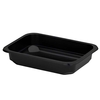 Toidukarp mikrolaineahjus kasutamiseks, 187 x 137 x 36 mm, ilma kaaneta, must, 1-osaline, PP, 50 tk pakis, 1000 tk kastis