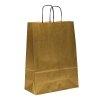Paberkott paberpaelsangaga 240x110x310 mm, 100 gsm, kuldsest jõupaberist, triibulise struktuuriga, sobib kinkekotiks